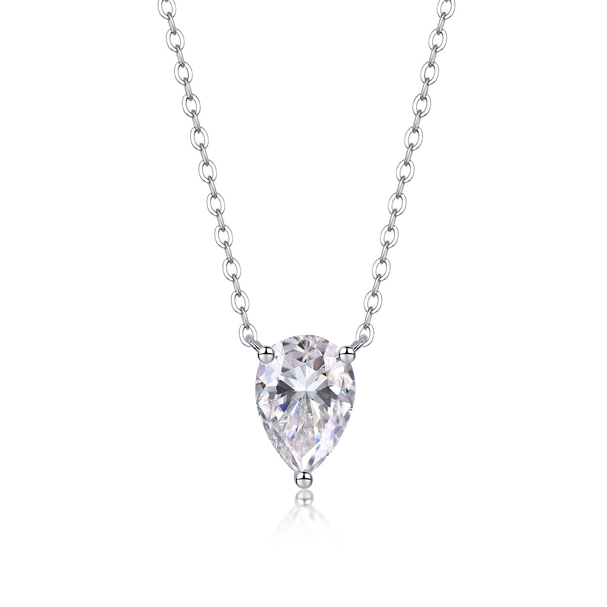 1Water Drop - Fashionable Jewelry Pendant Set With Moissanite S925 Sterling Silver And Platinum-plated Diamond, Moissanite Silver Jewelry Prohibit Tk Sales